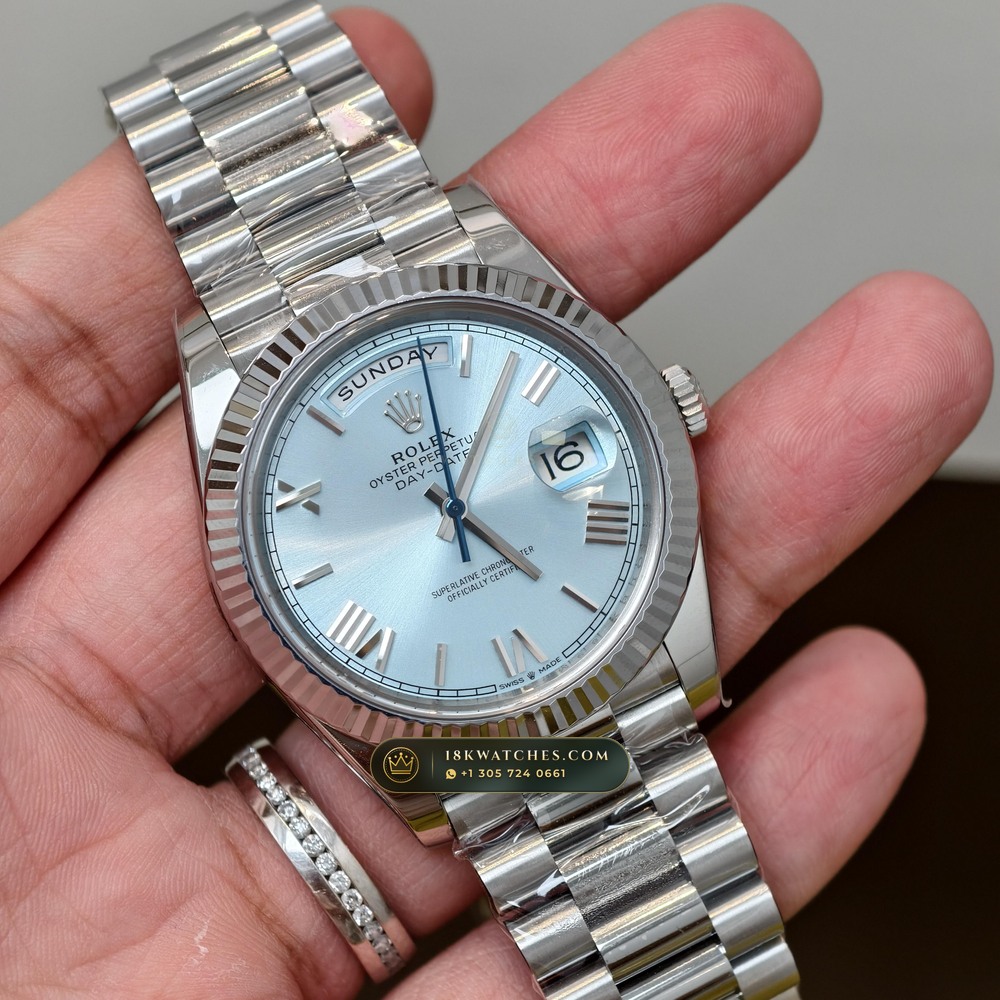 Rolex Day-Date 40 950 Platinum Geneva Atelier Spec Ref. 228236 — Studio Gallery Plate II in 950 Platinum Pt950 (280.1g Verified Mass, Rolex Manufacture Cal. 3255 - 70h Power Reserve)