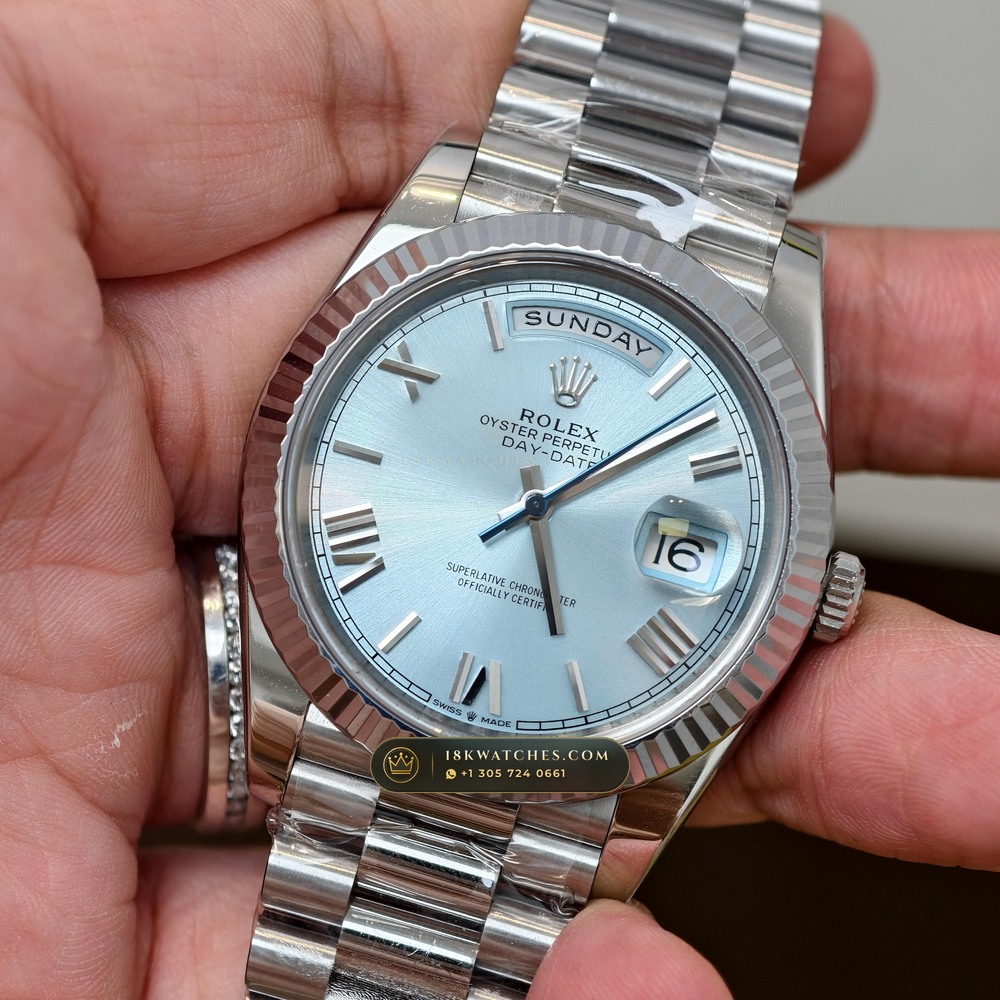 Rolex Day-Date 40 950 Platinum Geneva Atelier Spec Ref. 228236 — Studio Gallery Plate III in 950 Platinum Pt950 (280.1g Verified Mass, Rolex Manufacture Cal. 3255 - 70h Power Reserve)