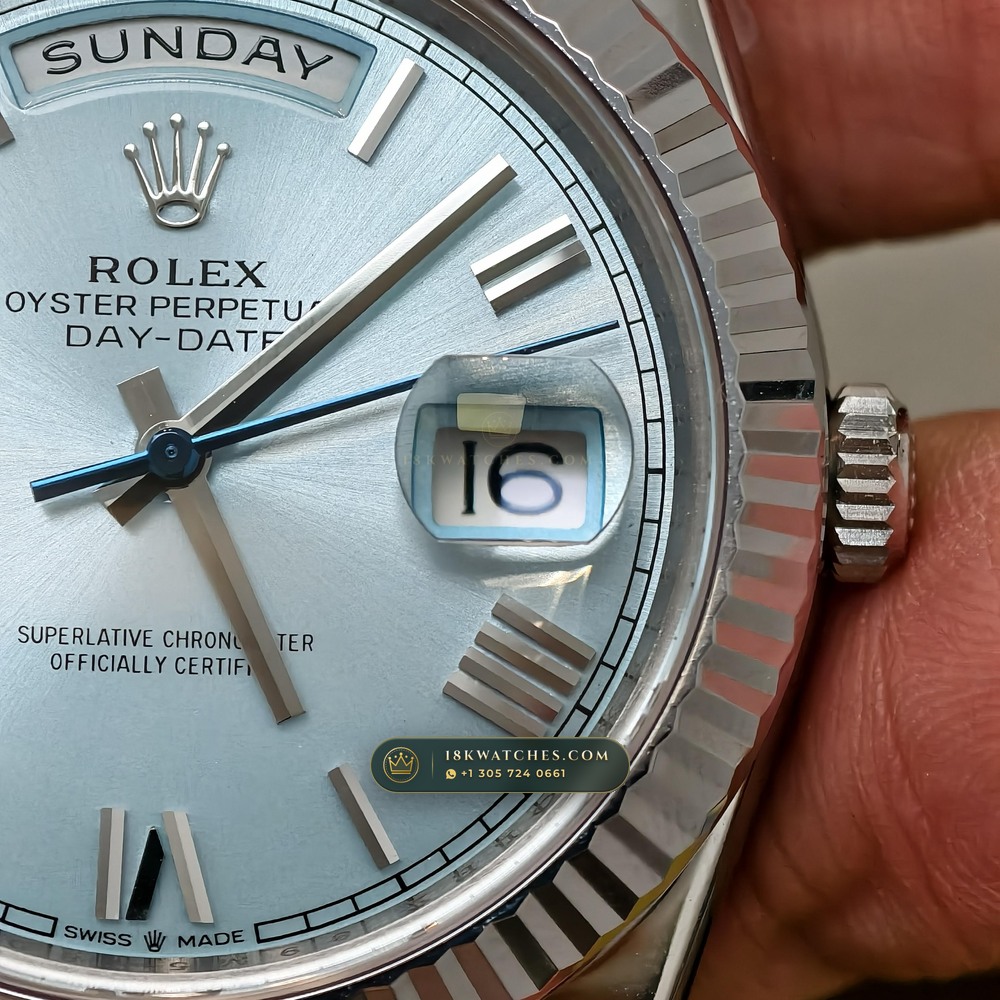 Rolex Day-Date 40 950 Platinum Geneva Atelier Spec Ref. 228236 — Studio Gallery Plate V in 950 Platinum Pt950 (280.1g Verified Mass, Rolex Manufacture Cal. 3255 - 70h Power Reserve)