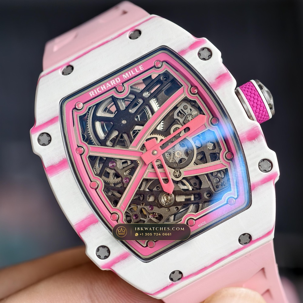 Richard Mille RM 67-02 Automatic Extra-Flat Pink Quartz TPT — Studio Gallery Plate IV in Carbon TPT & Grade 5 Titanium (33.3g Verified Mass, Richard Mille Cal. CRMA7 Skeletonized Titanium)