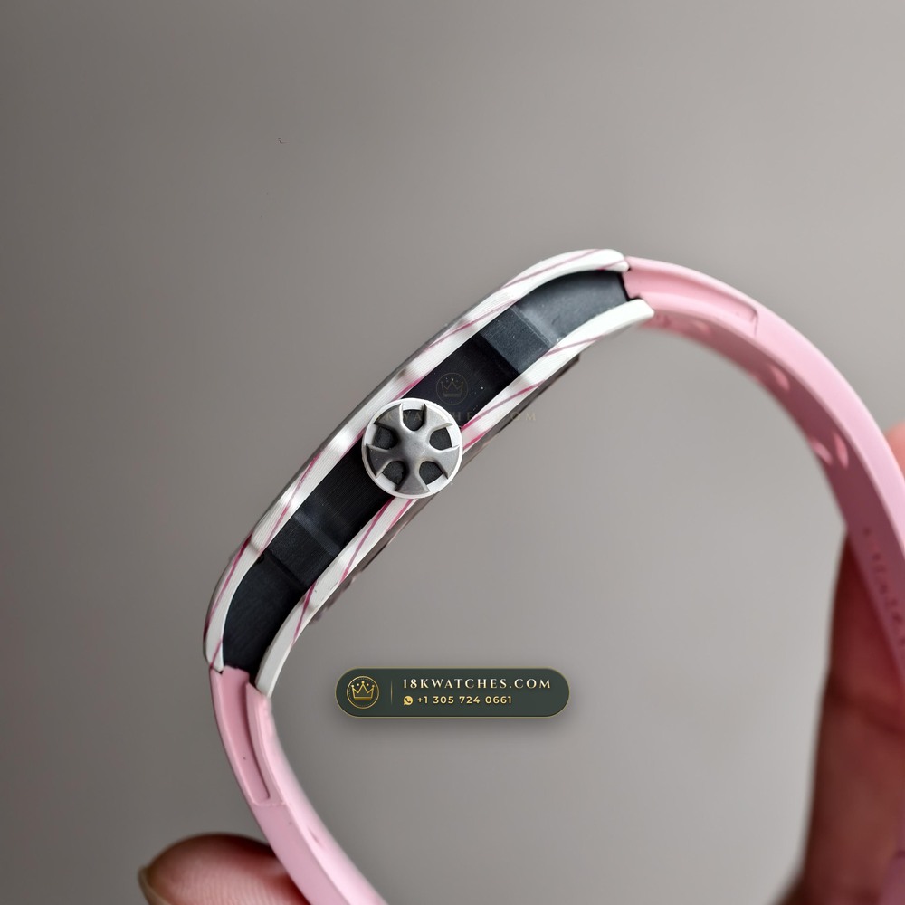 Richard Mille RM 67-02 Automatic Extra-Flat Pink Quartz TPT — Studio Gallery Plate VI in Carbon TPT & Grade 5 Titanium (33.3g Verified Mass, Richard Mille Cal. CRMA7 Skeletonized Titanium)