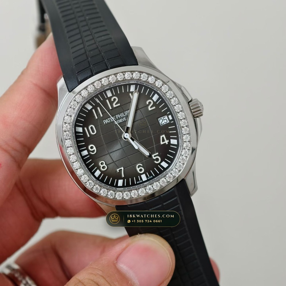 Patek Philippe Aquanaut Extra-Large Self-Winding Diamond-Set Bezel Geneva Atelier Spec Ref. 5167A — Studio Gallery Plate II in 904L Stainless Steel Custom Architecture (79.8g Verified Mass, Patek Philippe Cal. 324 S C - 21K Gold Rotor)