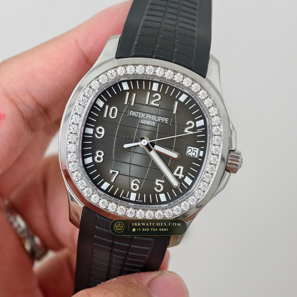 Patek Philippe Aquanaut Extra-Large Self-Winding Diamond-Set Bezel Geneva Atelier Spec Ref. 5167A — Studio Gallery Plate III in 904L Stainless Steel Custom Architecture (79.8g Verified Mass, Patek Philippe Cal. 324 S C - 21K Gold Rotor)