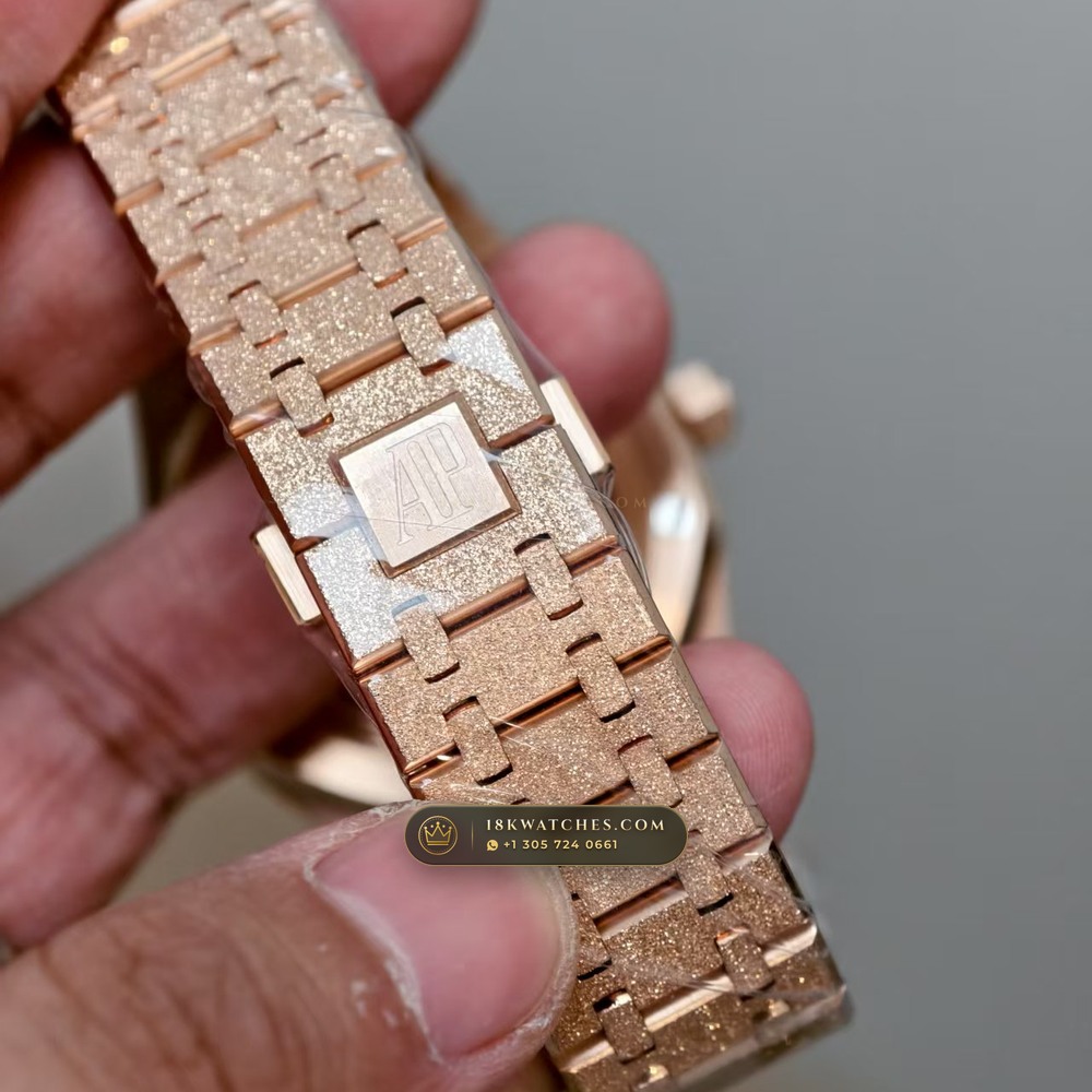 Audemars Piguet Royal Oak Perpetual Calendar Frosted 18K Rose Gold Ref. 26574OR.OO.1220OR.01 — Studio Gallery Plate VI in 18K Rose Gold Au750 (225.2g Verified Mass, Audemars Piguet Cal. 5134 Ultra-Thin Perpetual)