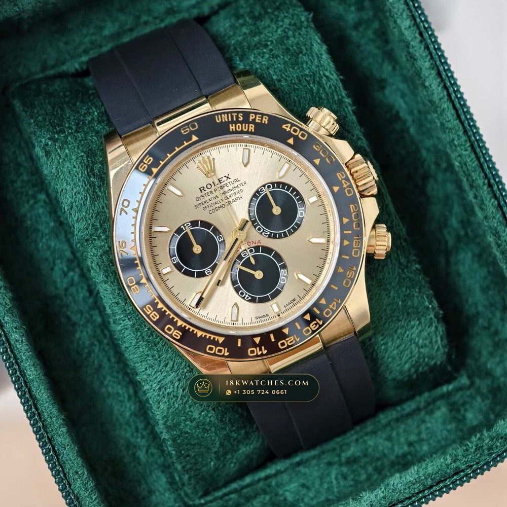 Rolex Cosmograph Daytona 18K Yellow Gold 5-Axis CNC Case Ref. 126518LN — Studio Gallery Plate II in 18K Yellow Gold Au750 (160.3g Verified Mass, Rolex Manufacture Cal. 4131 - 72h Power Reserve)