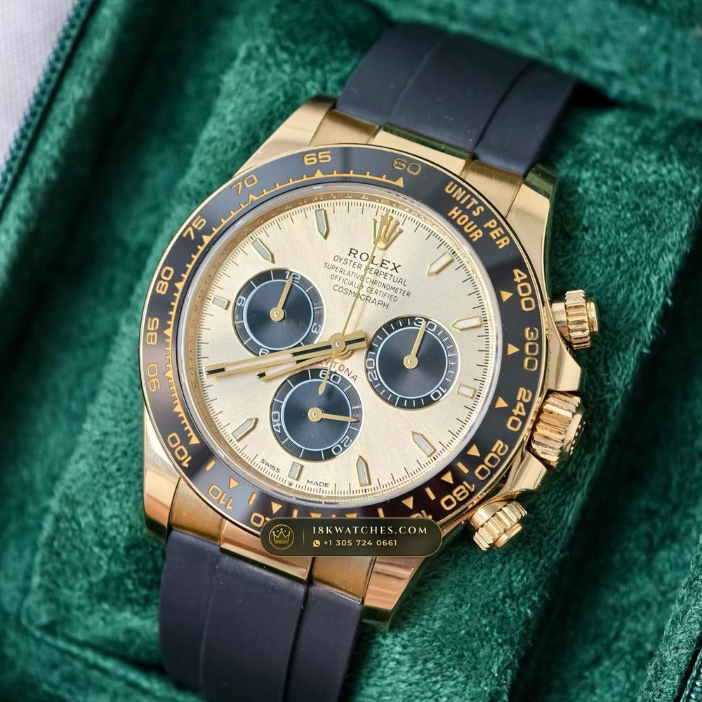 Rolex Cosmograph Daytona 18K Yellow Gold 5-Axis CNC Case Ref. 126518LN — Studio Gallery Plate III in 18K Yellow Gold Au750 (160.3g Verified Mass, Rolex Manufacture Cal. 4131 - 72h Power Reserve)