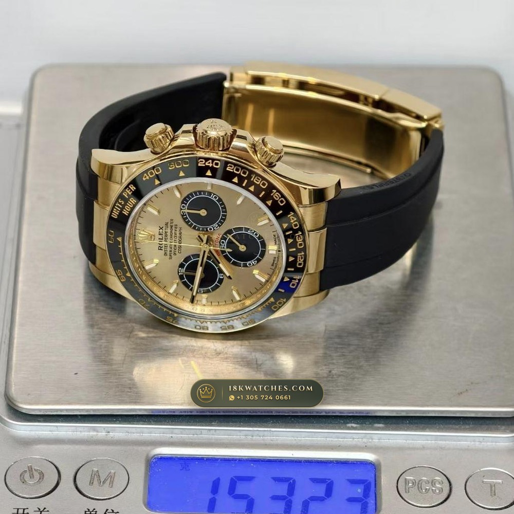 Rolex Cosmograph Daytona 18K Yellow Gold 5-Axis CNC Case Ref. 126518LN — Studio Gallery Plate VIII in 18K Yellow Gold Au750 (160.3g Verified Mass, Rolex Manufacture Cal. 4131 - 72h Power Reserve)