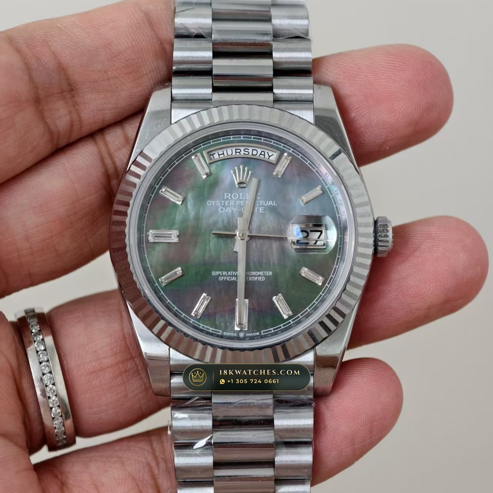 Rolex Day-Date 40 Tahitian Mother-of-Pearl Dial 18K White Gold Ref. 228239