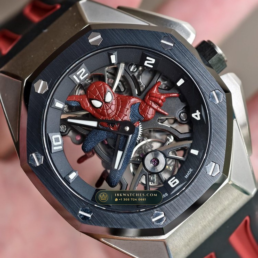 Audemars Piguet Royal Oak Concept Spider-Man Flying Tourbillon Openworked Titanium Ref. 26631TI.OO.D002CA.01 — Studio Gallery Plate IV in Grade 5 Titanium Monobloc (108.7g Verified Mass, Audemars Piguet Hand-Wound Cal. 2974 Tourbillon)