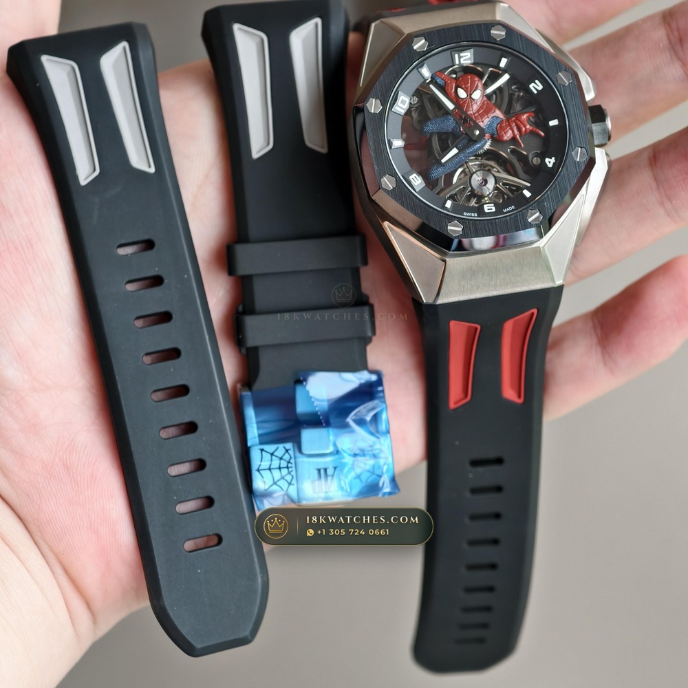 Audemars Piguet Royal Oak Concept Spider-Man Flying Tourbillon Openworked Titanium Ref. 26631TI.OO.D002CA.01 — Studio Gallery Plate VIII in Grade 5 Titanium Monobloc (108.7g Verified Mass, Audemars Piguet Hand-Wound Cal. 2974 Tourbillon)