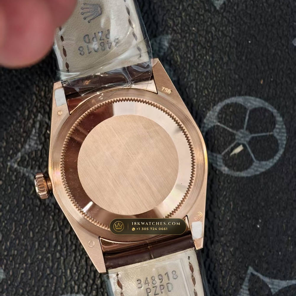 Rolex Day-Date 36 Gibeon Meteorite Dial 18K Everose Gold Ref. 118135 — Studio Gallery Plate VIII in 18K Rose Gold Au750 (118.9g Verified Mass, Rolex Manufacture Cal. 3155)