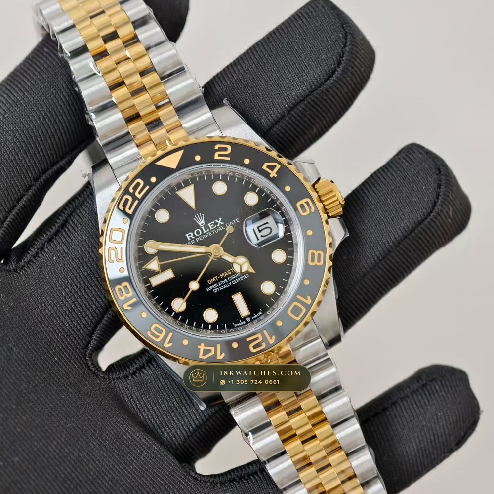 Rolex GMT-Master II Guinness / Zombie Grey & Black Cerachrom 18K Everose Gold Ref. 126715CHNR — Studio Gallery Plate II in 18K Rose Gold Au750 (225.4g Verified Mass, Rolex Manufacture Cal. 3285 - 70h Power Reserve)