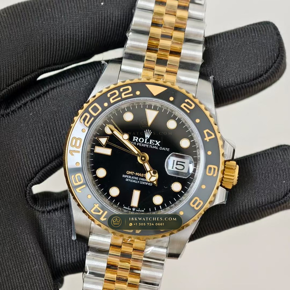 Rolex GMT-Master II Guinness / Zombie Grey & Black Cerachrom 18K Everose Gold Ref. 126715CHNR — Studio Gallery Plate III in 18K Rose Gold Au750 (225.4g Verified Mass, Rolex Manufacture Cal. 3285 - 70h Power Reserve)