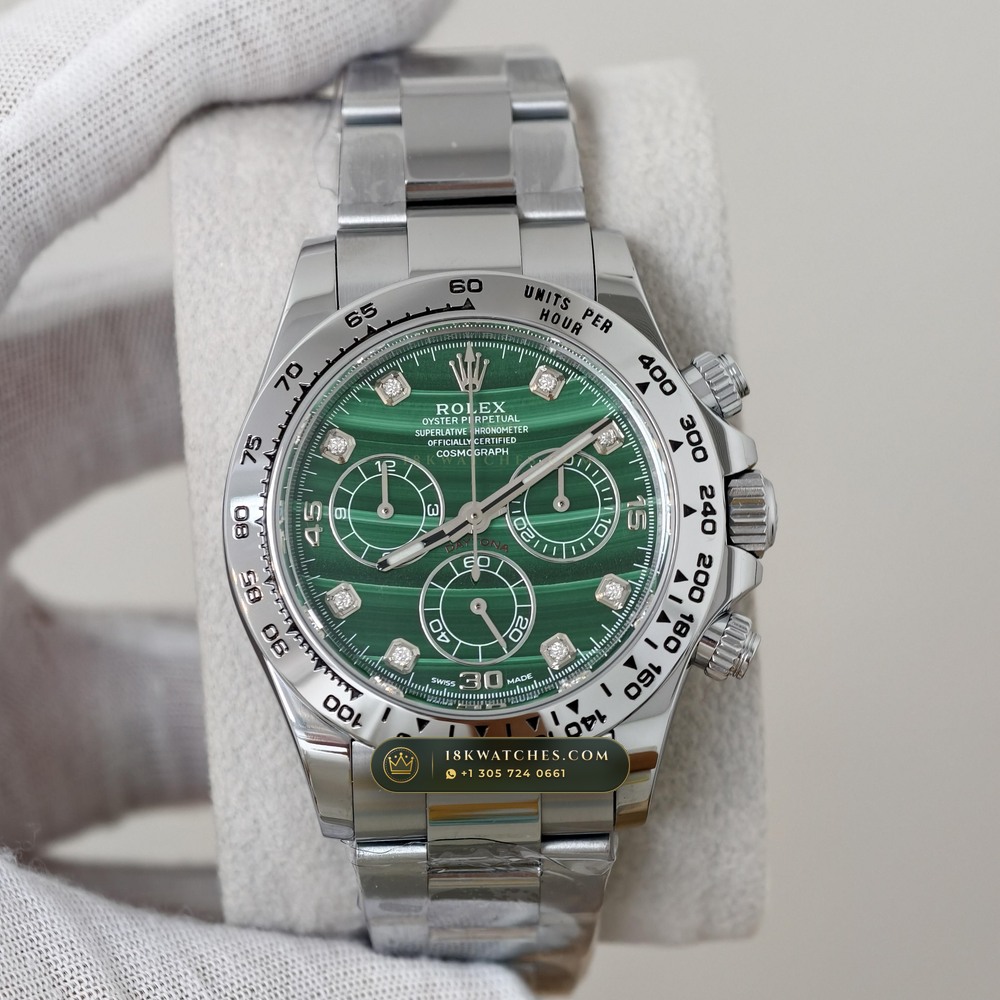 Rolex Cosmograph Daytona Malachite Stone Dial 18K White Gold Ref. 126509