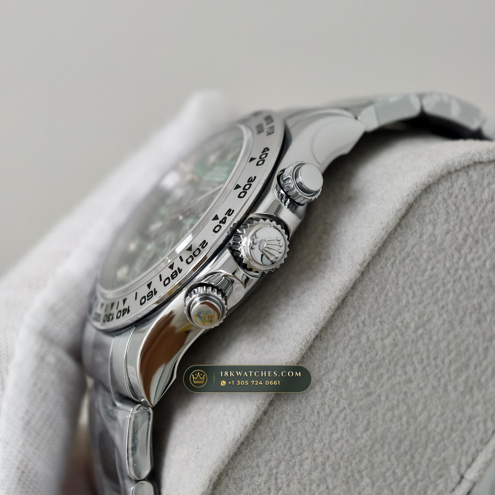 Rolex Cosmograph Daytona Malachite Stone Dial 18K White Gold Ref. 126509 — Studio Gallery Plate V in 18K White Gold Au750 (216.1g Verified Mass, Rolex Manufacture Cal. 4131 - 72h Power Reserve)