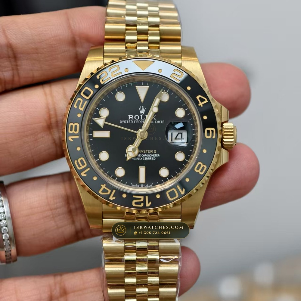 Rolex GMT-Master II Guinness / Zombie Grey & Black Cerachrom 18K Yellow Gold Ref. 126718GRNR