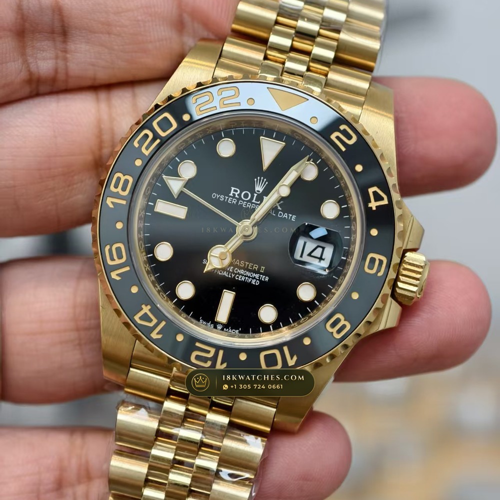 Rolex GMT-Master II Guinness / Zombie Grey & Black Cerachrom 18K Yellow Gold Ref. 126718GRNR — Studio Gallery Plate III in 18K Yellow Gold Au750 (225.8g Verified Mass, Rolex Manufacture Cal. 3285 - 70h Power Reserve)