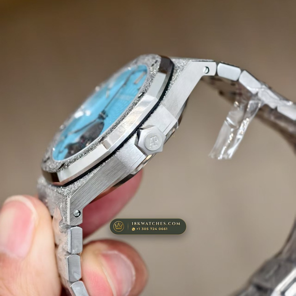 Audemars Piguet Royal Oak Selfwinding Flying Tourbillon 41mm Tiffany Blue Dial Ref. 26735ST.OO.1320ST.02 — Studio Gallery Plate III in 904L Stainless Steel Custom Architecture (159.5g Verified Mass, Audemars Piguet Cal. 2950 Flying Tourbillon)