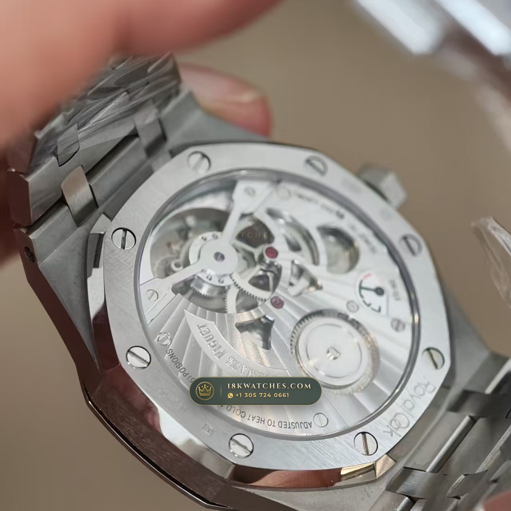 Audemars Piguet Royal Oak Selfwinding Flying Tourbillon 41mm Tiffany Blue Dial Ref. 26735ST.OO.1320ST.02 — Studio Gallery Plate VII in 904L Stainless Steel Custom Architecture (159.5g Verified Mass, Audemars Piguet Cal. 2950 Flying Tourbillon)