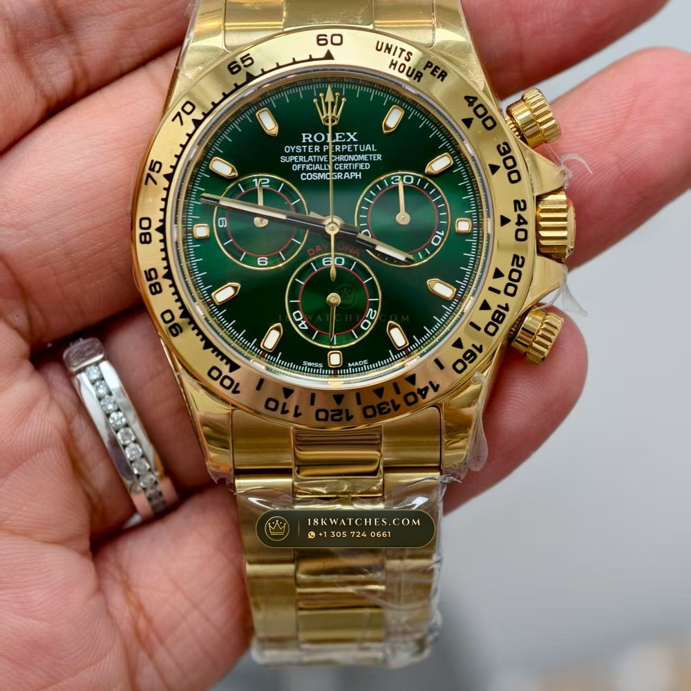 Rolex Cosmograph Daytona John Mayer Emerald Dial 18K Yellow Gold Geneva Atelier Spec Ref. 116508