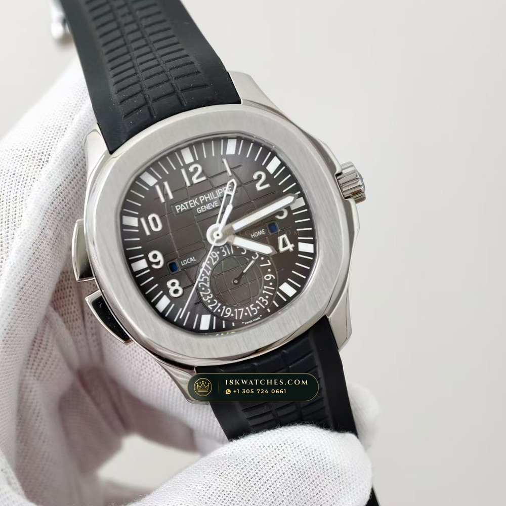 Patek Philippe Aquanaut Travel Time Dual-Zone Ref. 5164A — Studio Gallery Plate II in 904L Stainless Steel Custom Architecture (93.4g Verified Mass, Patek Philippe Cal. 324 S C FUS - 21K Gold Rotor)