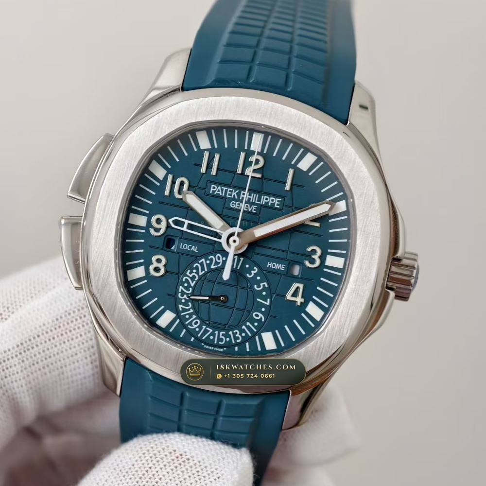 Patek Philippe Aquanaut Travel Time Dual-Zone Geneva Atelier Spec Ref. 5164A — Studio Gallery Plate II in 904L Stainless Steel Custom Architecture (93.8g Verified Mass, Patek Philippe Cal. 324 S C FUS - 21K Gold Rotor)