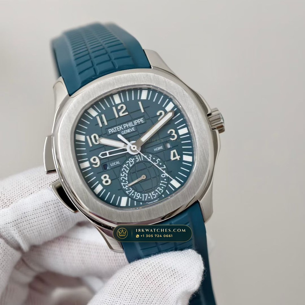 Patek Philippe Aquanaut Travel Time Dual-Zone Geneva Atelier Spec Ref. 5164A — Studio Gallery Plate III in 904L Stainless Steel Custom Architecture (93.8g Verified Mass, Patek Philippe Cal. 324 S C FUS - 21K Gold Rotor)