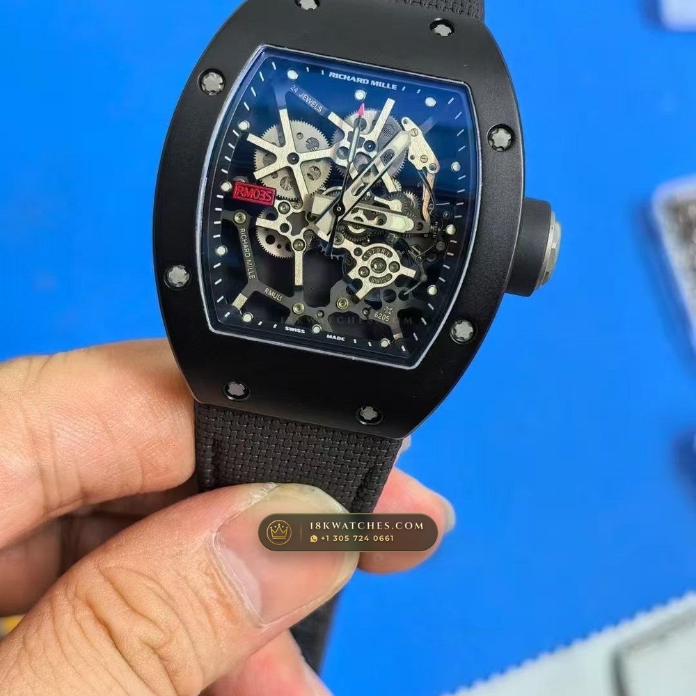 Richard Mille RM 35-02 Rafael Nadal Automatic Ref. RM 035 — Studio Gallery Plate III in Carbon TPT & Grade 5 Titanium (50.2g Verified Mass, Richard Mille Cal. RMAL1 Variable-Geometry Rotor)