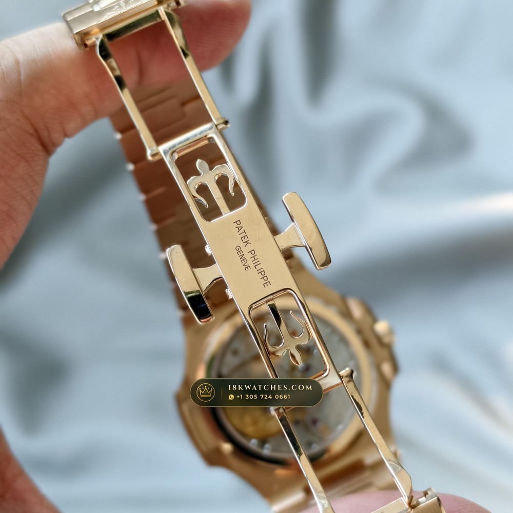 Patek Philippe Nautilus Moonphase & Power Reserve 18K Rose Gold Ref. 5712R/001 — Studio Gallery Plate VI in 18K Rose Gold Au750 (105.9g Verified Mass, Patek Philippe Cal. 240 PS IRM C LU - 22K Gold Micro-Rotor)
