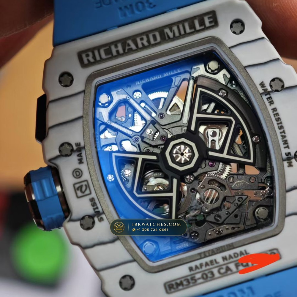 Richard Mille RM 35-03 Automatic Rafael Nadal Chronometer Regulated Spec — Studio Gallery Plate VI in Carbon TPT & Grade 5 Titanium (50.1g Verified Mass, Richard Mille Cal. RMAL2 Butterfly Split-Rotor)