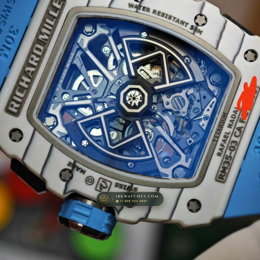 Richard Mille RM 35-03 Automatic Rafael Nadal Chronometer Regulated Spec — Studio Gallery Plate VII in Carbon TPT & Grade 5 Titanium (50.1g Verified Mass, Richard Mille Cal. RMAL2 Butterfly Split-Rotor)