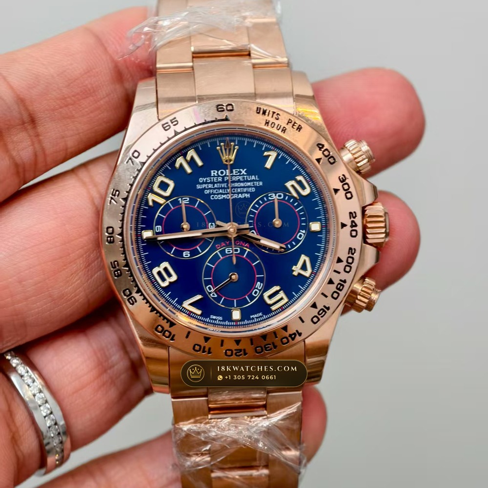 Rolex Cosmograph Daytona Racing Arabic Dial 18K Everose Gold Deep Crystal Optics Ref. 126505