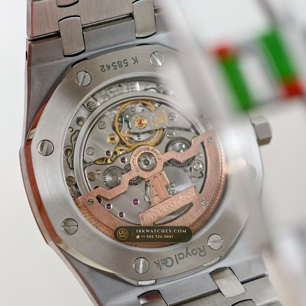 Audemars Piguet Royal Oak Jumbo Extra-Thin 39mm Hand-Chamfered Bevel Spec Ref. 15202ST — Studio Gallery Plate VII in 904L Stainless Steel Custom Architecture (103.7g Verified Mass, Audemars Piguet Cal. 2121 Ultra-Thin)
