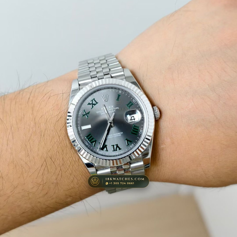 Rolex Datejust 41 Wimbledon Slate Roman Dial Ref. 126334 — Studio Gallery Plate VII in 904L Stainless Steel Custom Architecture (136.6g Verified Mass, Rolex Manufacture Cal. 3235 - 70h Power Reserve)