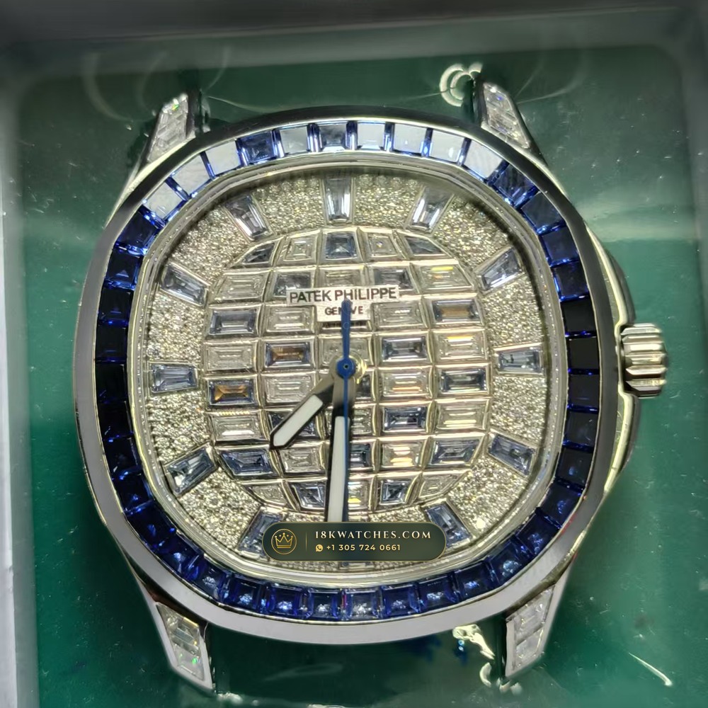Patek Philippe Aquanaut Luce Haute Joaillerie Baguette Emerald Bezel 18K White Gold Geneva Atelier Spec Ref. 5268/461G-001