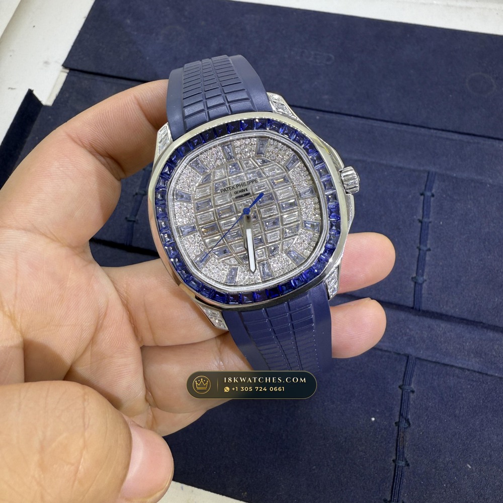 Patek Philippe Aquanaut Luce Haute Joaillerie Baguette Emerald Bezel 18K White Gold Geneva Atelier Spec Ref. 5268/461G-001 — Studio Gallery Plate III in 18K White Gold Au750 (114.6g Verified Mass, Patek Philippe Cal. 26-330 S C - 21K Gold Rotor)