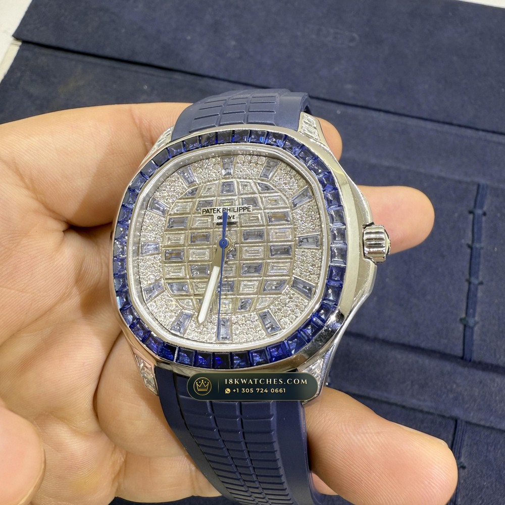 Patek Philippe Aquanaut Luce Haute Joaillerie Baguette Emerald Bezel 18K White Gold Geneva Atelier Spec Ref. 5268/461G-001 — Studio Gallery Plate IV in 18K White Gold Au750 (114.6g Verified Mass, Patek Philippe Cal. 26-330 S C - 21K Gold Rotor)