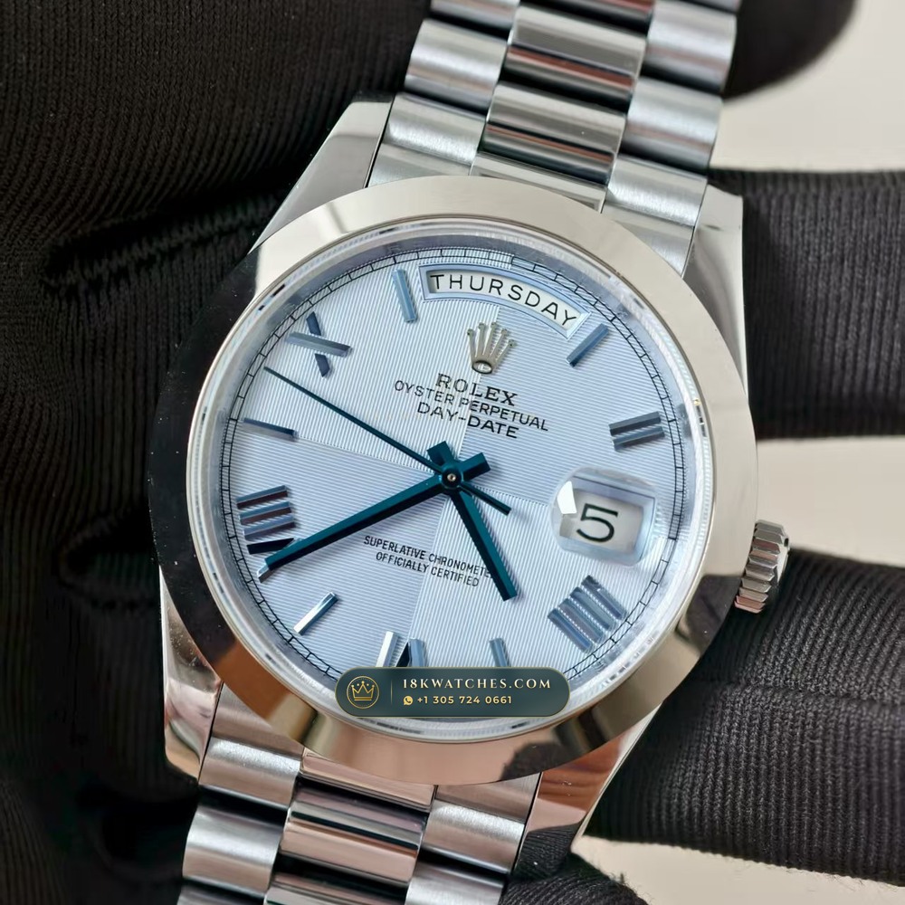 Rolex Day-Date 40 950 Platinum Ref. 228206 — Studio Gallery Plate II in 950 Platinum Pt950 (280.4g Verified Mass, Rolex Manufacture Cal. 3255 - 70h Power Reserve)