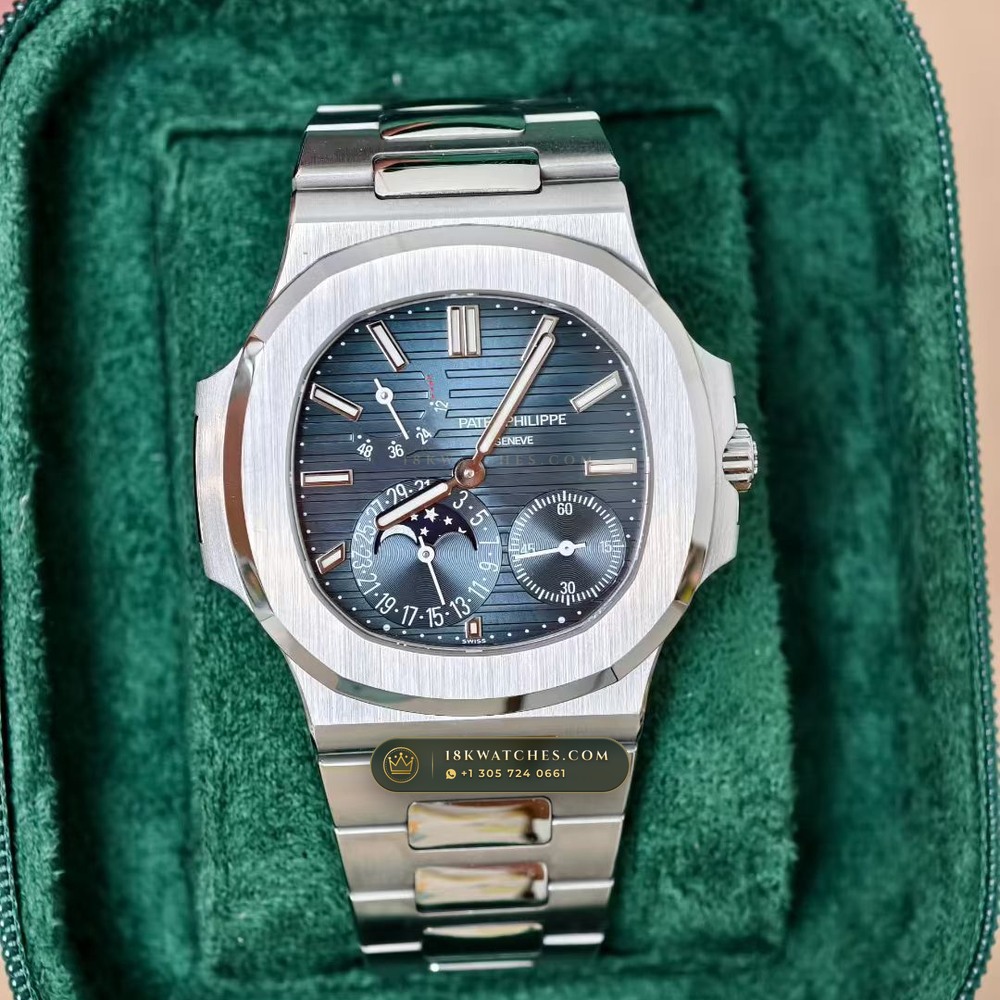 Patek Philippe Nautilus Moonphase & Power Reserve Hand-Chamfered Bevel Spec Ref. 5712/1A