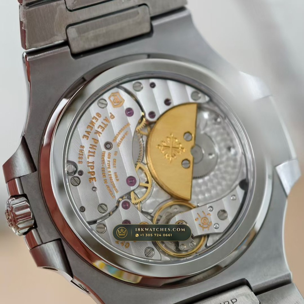 Patek Philippe Nautilus Moonphase & Power Reserve Hand-Chamfered Bevel Spec Ref. 5712/1A — Studio Gallery Plate V in 904L Stainless Steel Custom Architecture (116.5g Verified Mass, Patek Philippe Cal. 240 PS IRM C LU - 22K Gold Micro-Rotor)