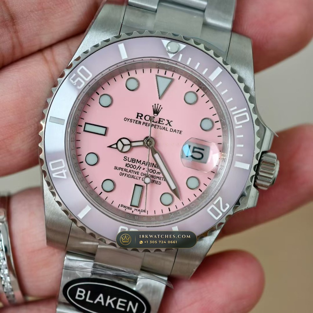 Rolex Submariner Date Blaken Custom Pink Dial Edition Ref. 126610LN — Studio Gallery Plate III in 904L Stainless Steel Custom Architecture (156.2g Verified Mass, Rolex Manufacture Cal. 3235 - 70h Power Reserve)