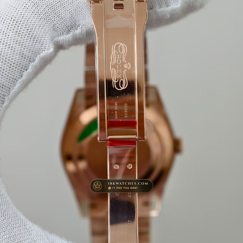 Rolex Day-Date 40 Graduated Ombre Sunray Dial 18K Everose Gold Ref. 228235 — Studio Gallery Plate VI in 18K Rose Gold Au750 (210.8g Verified Mass, Rolex Manufacture Cal. 3255 - 70h Power Reserve)