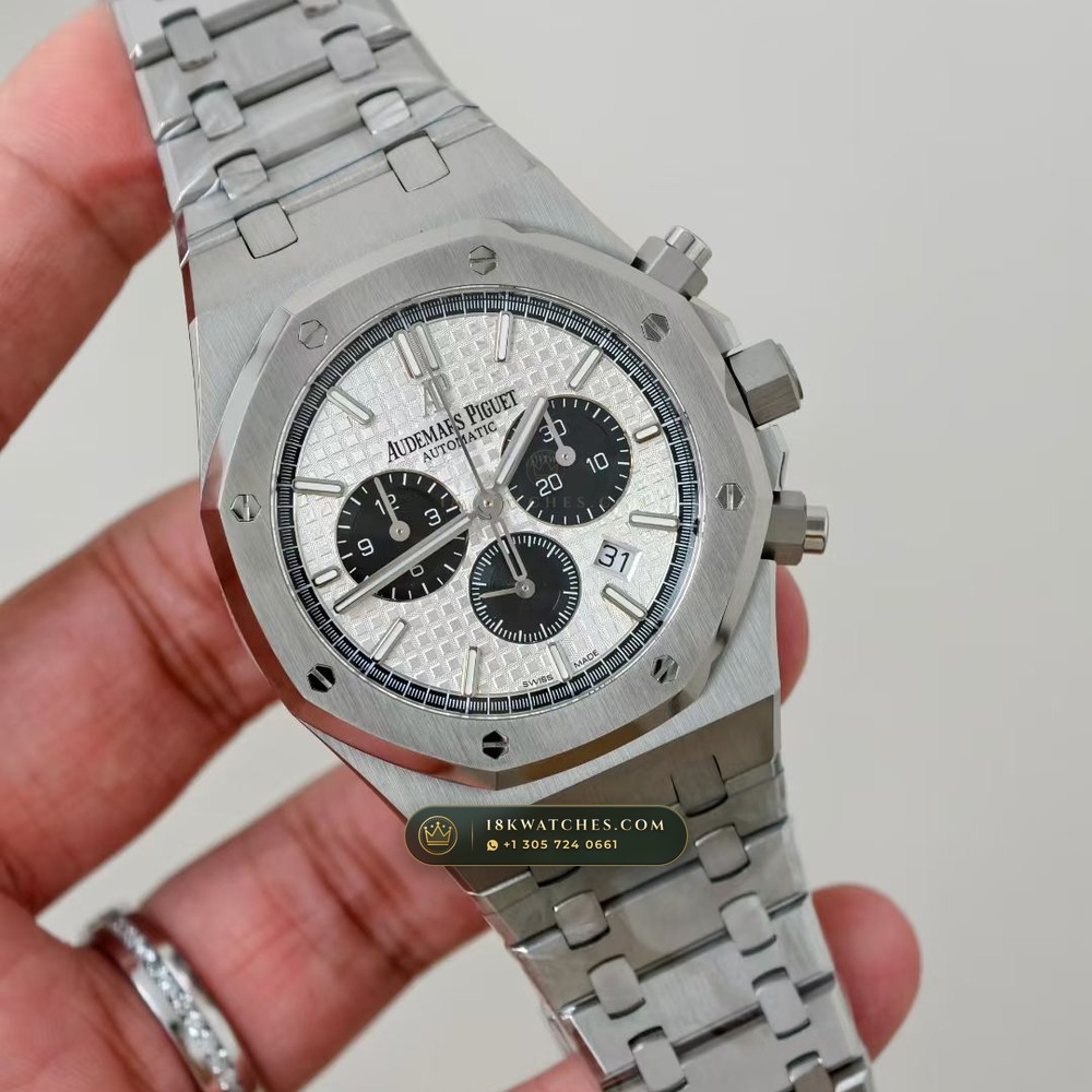 Audemars Piguet Royal Oak Selfwinding Chronograph 41mm Master Watchmaker Spec Ref. 26331ST — Studio Gallery Plate II in 904L Stainless Steel Custom Architecture (180.4g Verified Mass, Audemars Piguet Cal. 2385 Column-Wheel Chronograph)