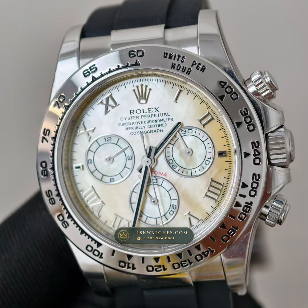 Rolex Cosmograph Daytona Beach Yellow Mother-of-Pearl Collector Edition 18K Yellow Gold Ref. 116518 — Studio Gallery Plate IV in 18K Yellow Gold Au750 (138.9g Verified Mass, Rolex Manufacture Cal. 4130 - 72h Power Reserve)