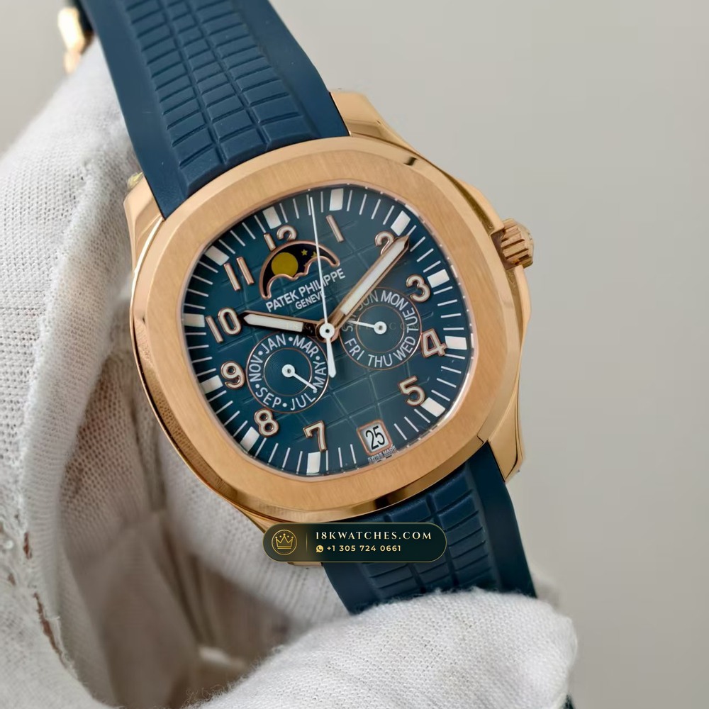Patek Philippe Aquanaut Luce Annual Calendar 18K Rose Gold Chronometer Regulated Spec Ref. 5261R — Studio Gallery Plate II in 18K Rose Gold Au750 (104.9g Verified Mass, Patek Philippe Cal. 26-330 S QA LU)