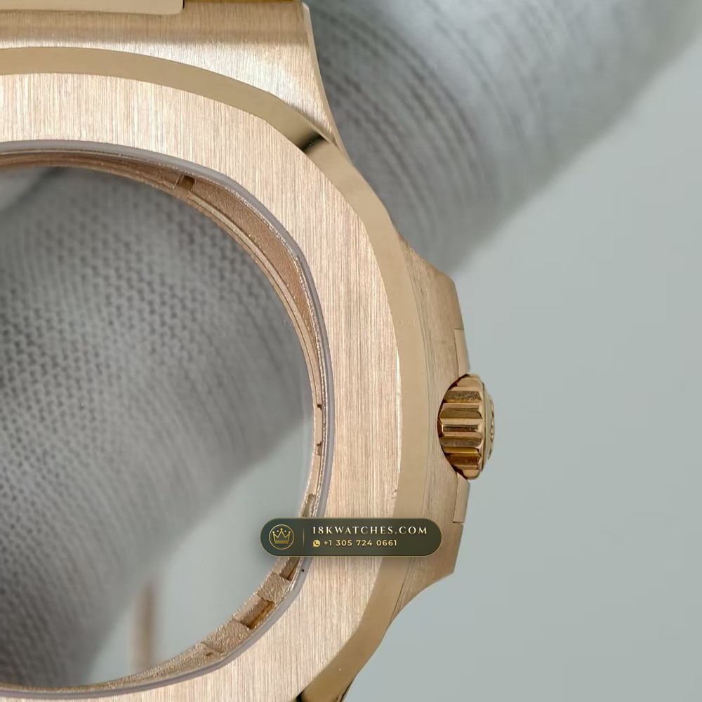 Patek Philippe Nautilus Moonphase & Power Reserve 18K Rose Gold Chronometer Regulated Spec Ref. 5712/1R-001 — Studio Gallery Plate II in 18K Rose Gold Au750 (186.6g Verified Mass, Patek Philippe Cal. 240 PS IRM C LU - 22K Gold Micro-Rotor)