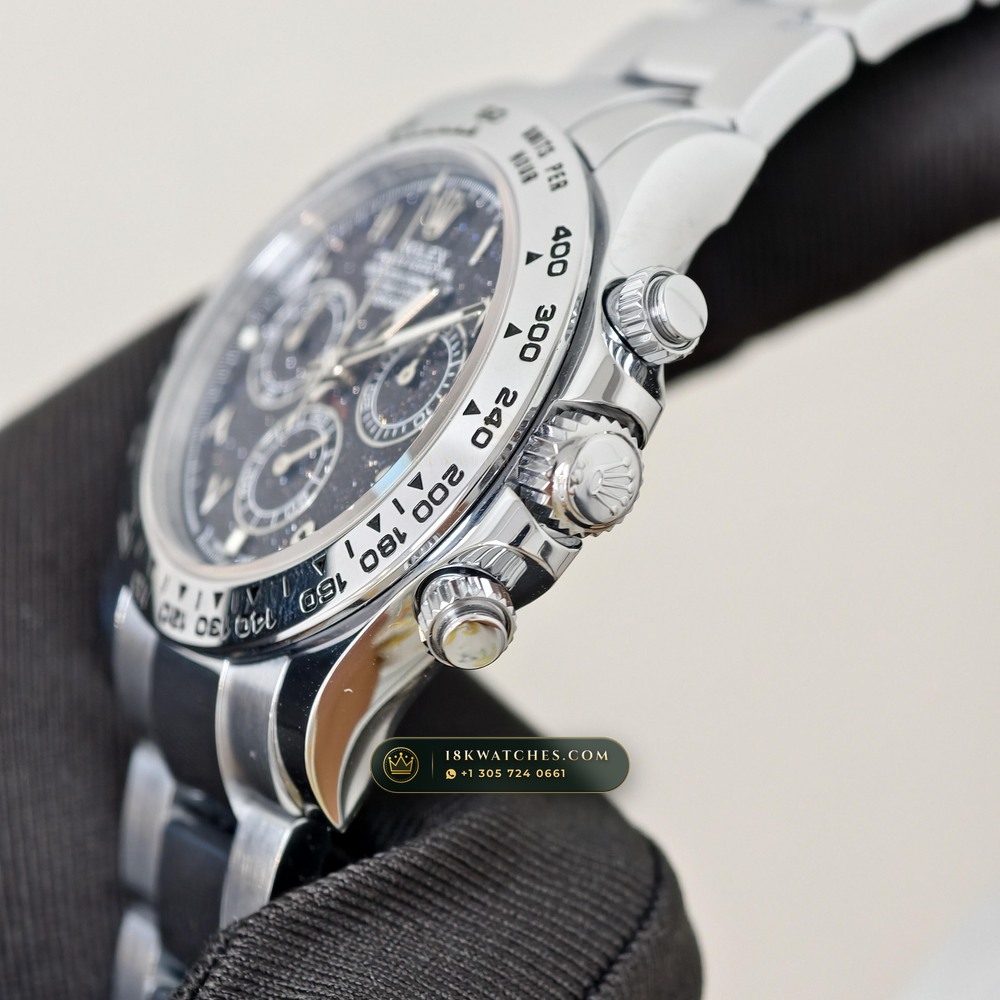 Rolex Cosmograph Daytona Starry Sky Dial 18K White Gold Ref. 126509 — Studio Gallery Plate IV in 18K White Gold Au750 (216.9g Verified Mass, Rolex Manufacture Cal. 4131 - 72h Power Reserve)