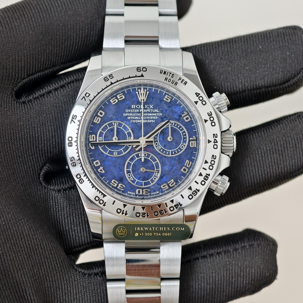Rolex Cosmograph Daytona Blue Sodalite Stone Dial 18K White Gold Ref. 116519