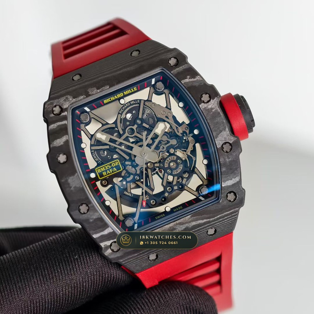 Richard Mille RM 35-02 Rafael Nadal Automatic Free-Sprung Calibre — Studio Gallery Plate II in Carbon TPT & Grade 5 Titanium (50.1g Verified Mass, Richard Mille Cal. RMAL1 Variable-Geometry Rotor)