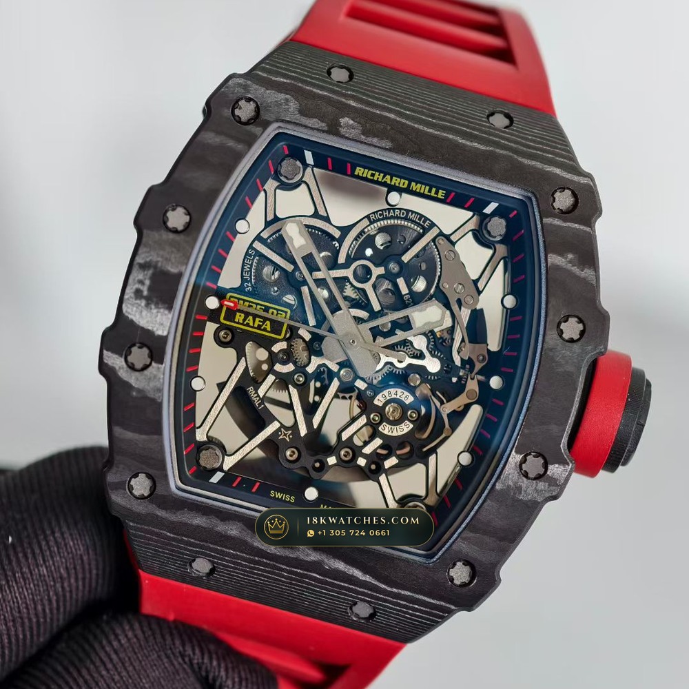 Richard Mille RM 35-02 Rafael Nadal Automatic Free-Sprung Calibre — Studio Gallery Plate III in Carbon TPT & Grade 5 Titanium (50.1g Verified Mass, Richard Mille Cal. RMAL1 Variable-Geometry Rotor)